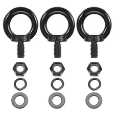 3Pcs M8x15mm 304 Stainless Steel Lifting Shoulder Eye Bolt with Nut Washer Set