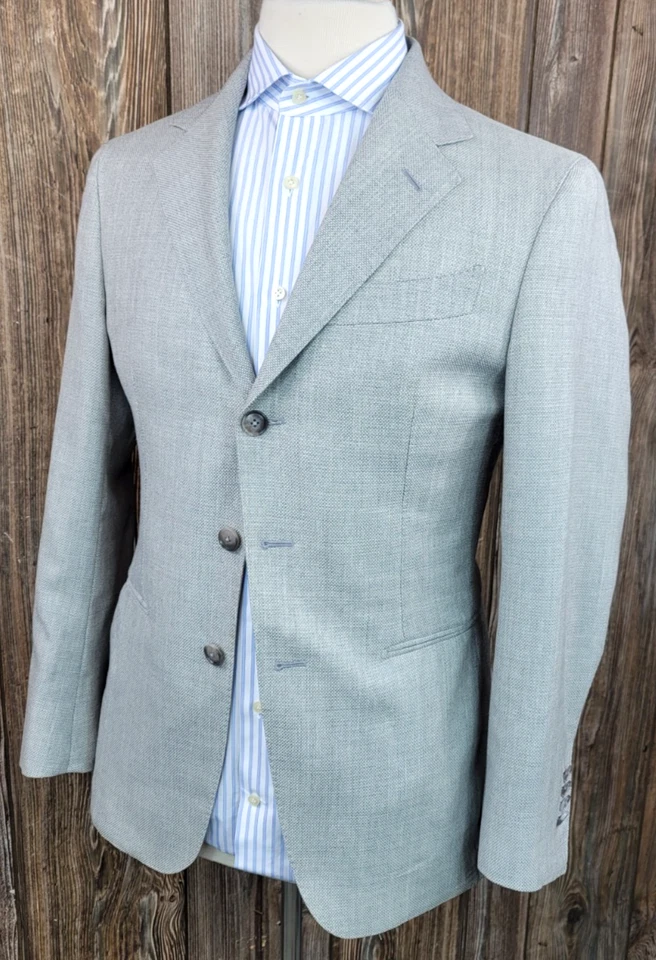 Abrigo deportivo Suitsupply Havana Jetted Vitale Barberis Canonico gris lana para hombre 36R Foto 3 de 4
