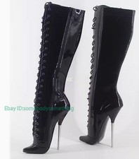 High Heel Stiletto Heel Fetish Platform Knee High Ballet Boots Womens Mens Shoes