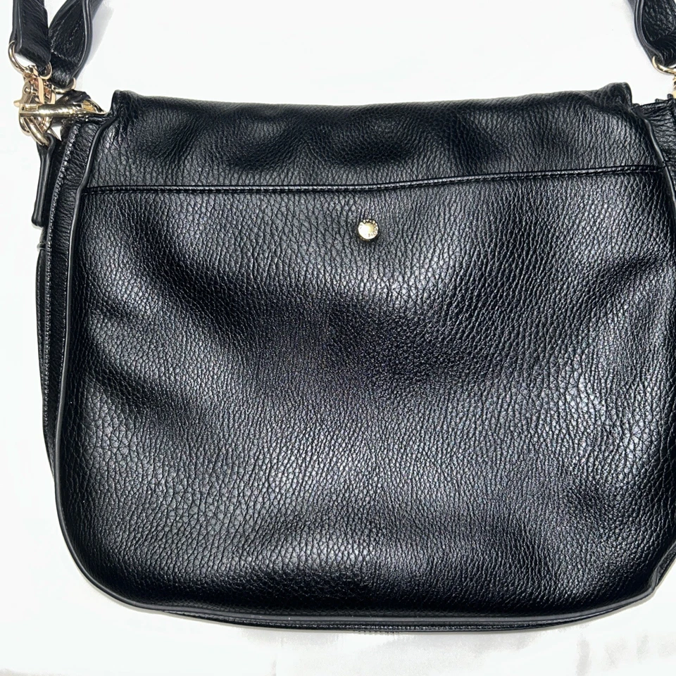 Poppy & Peonies Downtown Crossbody Bag- Vegan Pebbled Leather, Peach Interior - Image 3 of 4