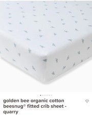 Burt s Bees Baby Golden Bee Organic Cotton Fitted Crib Sheet - White/Quarry Bees