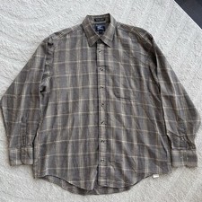 Vintage Burberrys Men  s Nova Check Plaid Button Up Shirt Made In USA Large