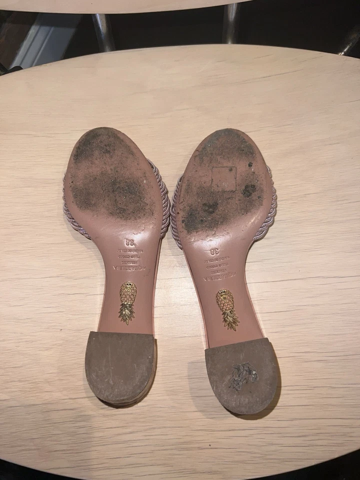 Tacón de gatito rosa metálico Aquazzura Foto 4 de 4