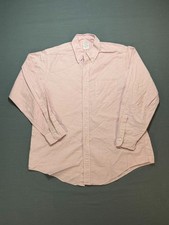 Vintage Brooks Brothers Makers Pink Oxford OCBD Shirt 16.5-4 Made USA