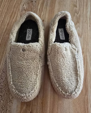 OluKai Nohea Heu Faux Fur Lined Slip-On Slippers Beige Womens US 7