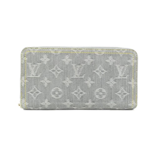 Authentic Louis Vuitton Monogram Denim Zippy Wallet M13214 Wallet #230-000-7...