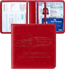 Registration and Insurance Card Holder, Vehicle Glove Box Car Organizer with Mag