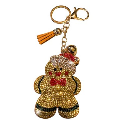 Christmas Gingerbread Man Keychain for Women, Holiday Xmas Purse Charm, Foodi...