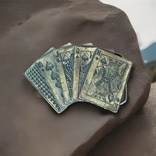 POKER ROYAL FLUSH The Great American Buckle Company Vintage Belt Buckle