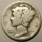 1919 D Mercury Dime 90% Silver G-VG  "Actual Coin Pictured- Not Cleaned"