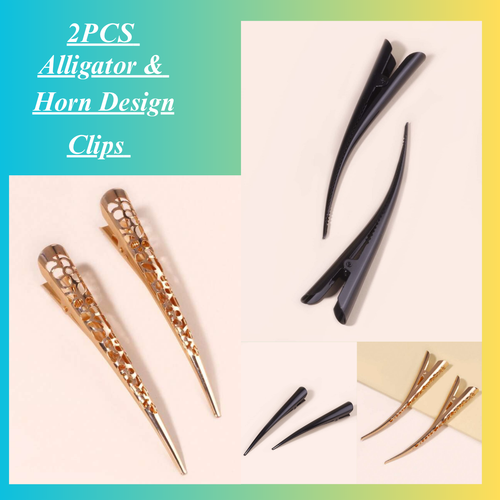 Damen verdickte Alligator & Horn Design Freizeit Krallen Clips starker Griff