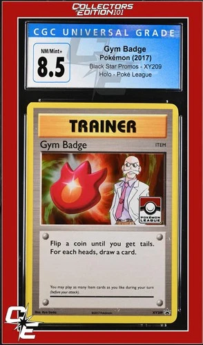 XY Black Star Promo Gym Badge XY209 Pokemon League CGC 8.5