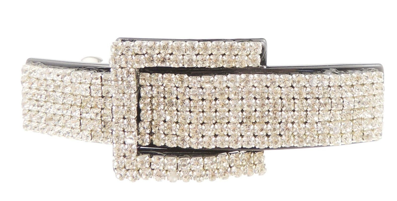 Ladies Extra Sparkly Diamante Crystal Narrow Spring Clip Hair Barrette Buckle