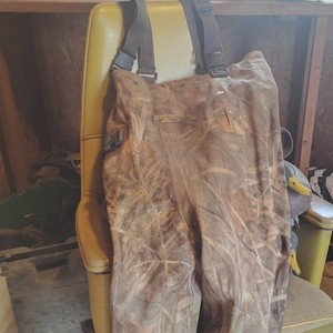 Bone Dry RedHead Chest Waders Uninsulated Rubber Size 10 Brown Camouflage