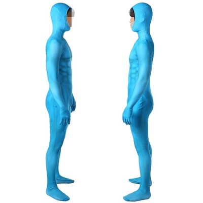 The Sky Blue Muscle Jumpsuit Stage Suit Cosplay Costume Bodysuit