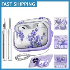 Luxurious Purple Flower Charging Case for AirPods Pro 2nd 1st Gen - 2019-2023
