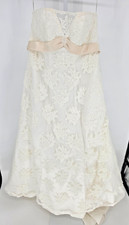 Davids Bridal 14W strapless A-line wedding gown Swiss dot tulle fabric 9T9211