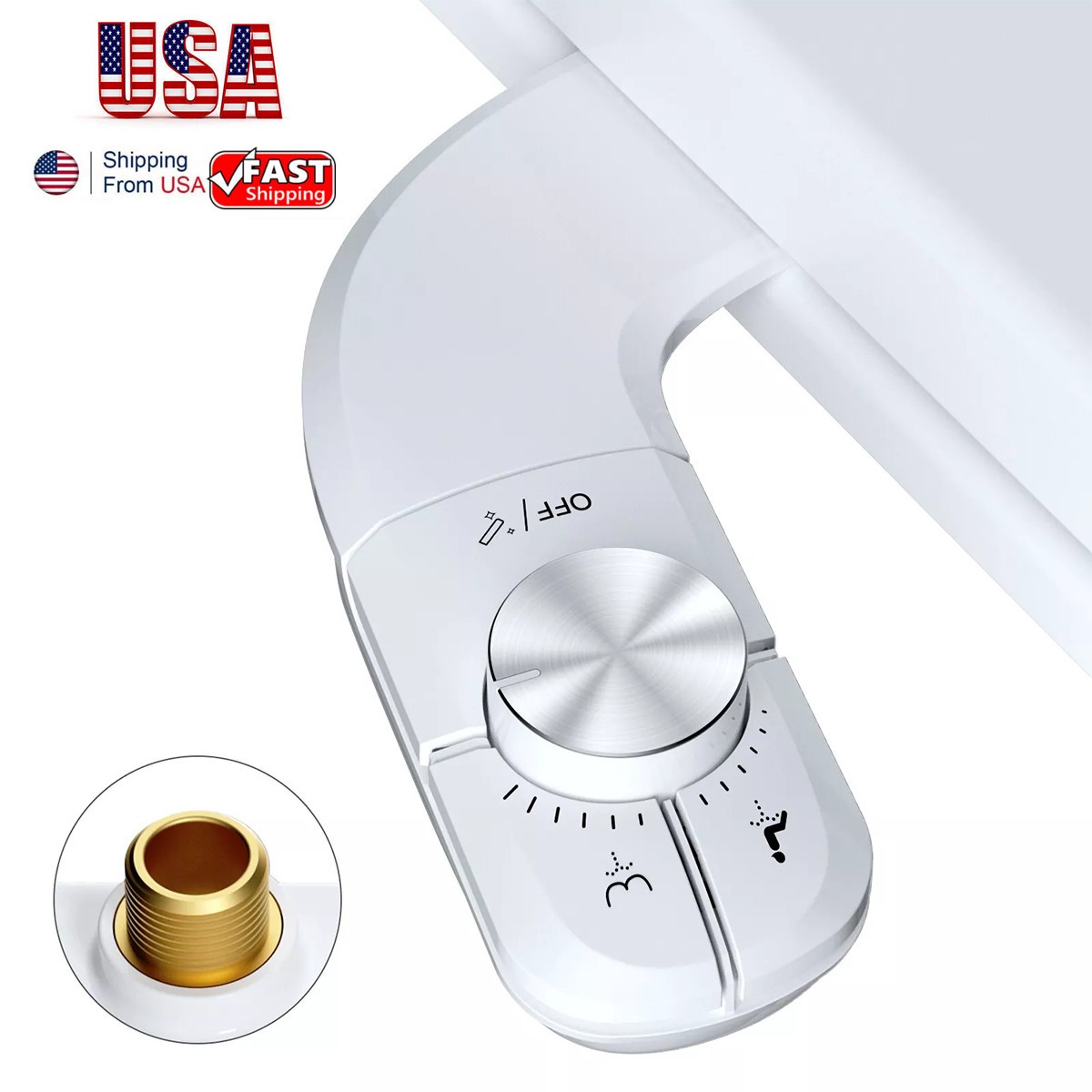 Bidet Fresh Water Spray Kit Non Electric Toilet Seat Attachment Dual Nozzle Cold