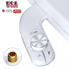 Bidet Fresh Water Spray Kit Non Electric Toilet Seat Attachment Dual Nozzle Cold