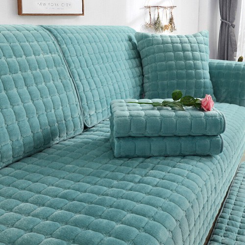Soft Plush Sofa Seat Cover Universal Settee Non*slip Mat Sofa Lounge Couch Towel - Picture 1 of 14