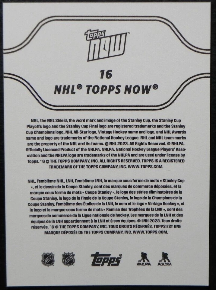 2023-24 23/24 TOPPS NOW NHL Stickers #16 Adam Fantilli Blue Jackets ROOKIE - Image 2 of 2