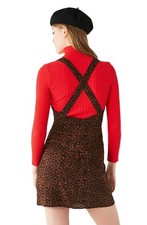 Urban Outfitters UO Mini Dress Y2K Size Medium Animal Print Cross Back.