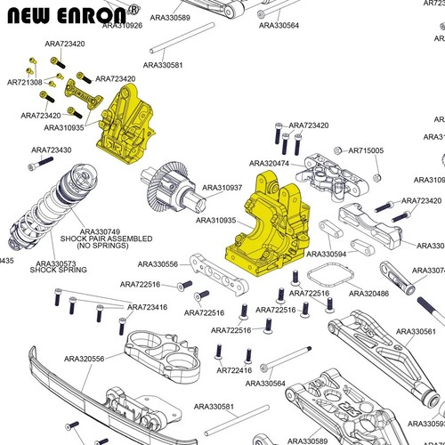 Front Rear Centre Gearbox Case ARA310935 ARA310930 for ARRMA 8S Kraton Outcast - Picture 7 of 32
