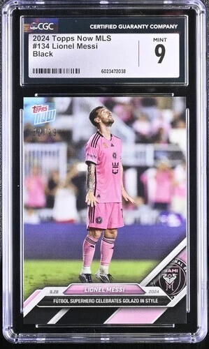 2024 Topps Now MLS #134 Lionel Messi Black /99 card CGC 9