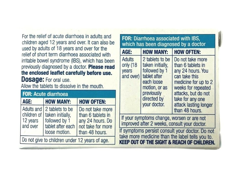 6x6 (36 Tablets) Galpharm Diarrhoea Relief Instant Orodispersible 2mg