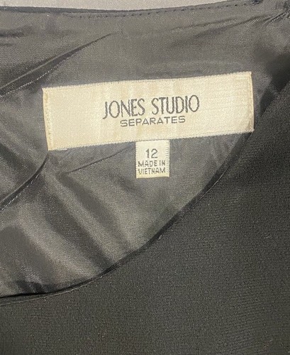 Jones Studio Separates Women's Sheath Dress 12 Black Sleeveless Scoop Neck Lined - Picture 7 of 13