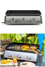 BARBECUE Plancha gaz 3 bruleurs en acier émaillée Allumage automatique