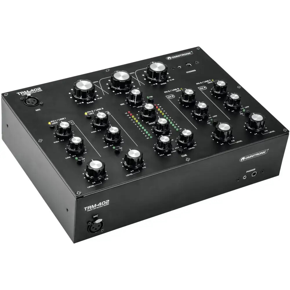 OMNITRONIC TRM 402 rotary mixer professionale analogico rotativo per dj 4 canali