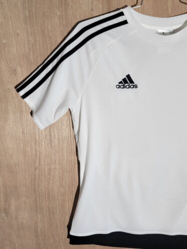 adidas soccer shirt climalite kids youth13-14 L crew neck short sleeve white - Picture 2 of 6