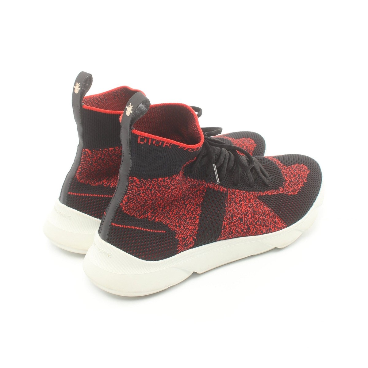 Shoes】Dior HOMME B21 socks sneakers knit fabric black red