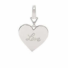 NEW-FOSSIL SILVER STEEL LOVE CHARM PENDANT JF00724040+POUCH