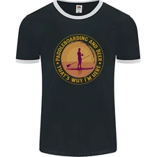 Paddle Boarding & Beer Funny Paddleboard Alcohol Mens Ringer T-Shirt FotL