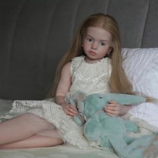 40" Reborn Baby Doll Unassembled Painted Kit Rooted Hair Toddler Girl Handmade