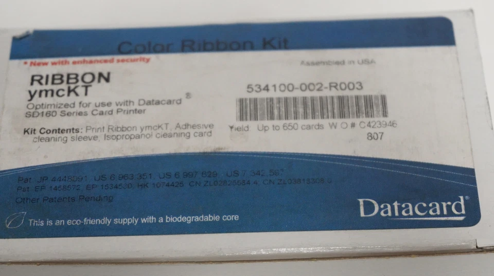 -=GENUINE=-ENTRUST/DATACARD SD160 534100-002 YMCKT 650-PRINT COLOR RIBBON KIT - Image 2 of 4