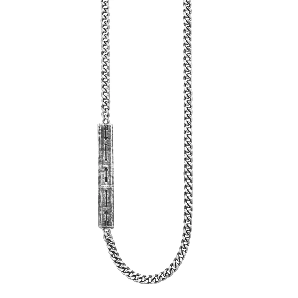 cai men Collier 925 Sterling Silber rhodiniert oxidiert Arrow 65cm Länge Herren