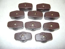 10 BROWN KS-30 IN LINE ROTARY ON /OFF LAMP SWITCHES FOR 5.5mm DOUBLE WIRE DR124
