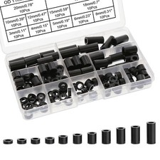 110Pcs Entretoise Ronde ABS ID 6.2mm OD 11mm Longueur 3mm À 25mm Pour Vis M6