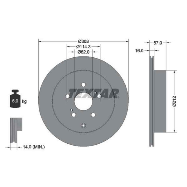 Textar 2X Bremsscheibe 92222200-image