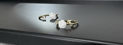 Gold Porzellan Rose Ring, verstellbar vergoldet Ring