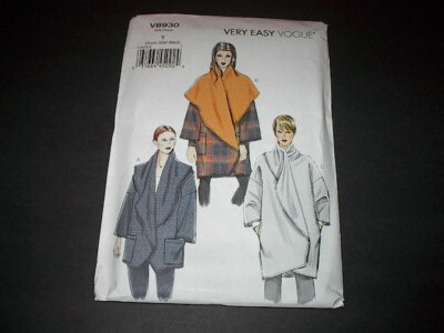 Vogue Pattern 8930 Misses' Very Loose-Fitting Wrap Jacket ~ 3 Styles  XS ~ M Unc
