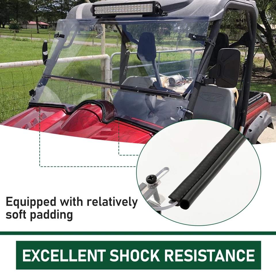 For Yamaha Rhino 450, 660, 700, 2004-2013 Clear Folding Windshield Full 0.177" - Image 2 of 4