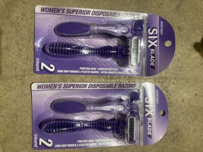 New ! 2 X Twin-Packs SIX 6 BLADES Women's SUPREME QUALITY RAZORS