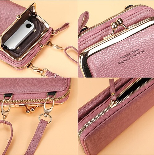 Clásico Bolso de Cuero PU Bolsas para Teléfono Móvil Bolso Bandolera Cartera Cartera en Reino Unido - Imagen 7 de 28