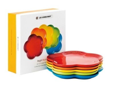 Bright Rainbow フラワープレート15cm 5色セット ル・クルーゼ Le Creuset Flower Plate Dish Bright Rainbow 5 Color 15cm Set Japan