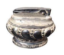 VTG Ronson Crown Cigarette Table Lighter Sterling Silver Plate Retro