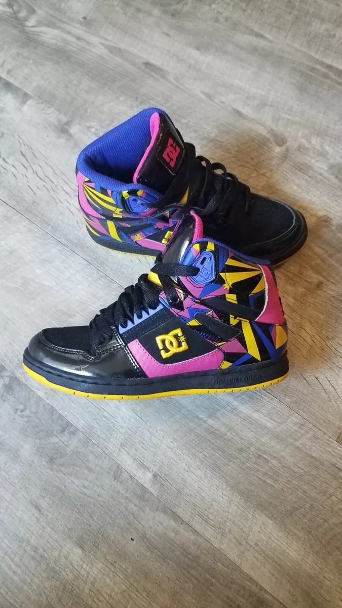 DC Shoes Rebound High SE WOMENS Sz 7 High Top Black pink purple